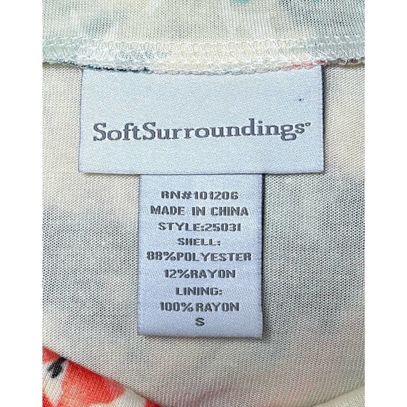 Soft Surrounding Floral Bird Print Burnout Cowl Neck Blouse | Small - Picture 6 of 6